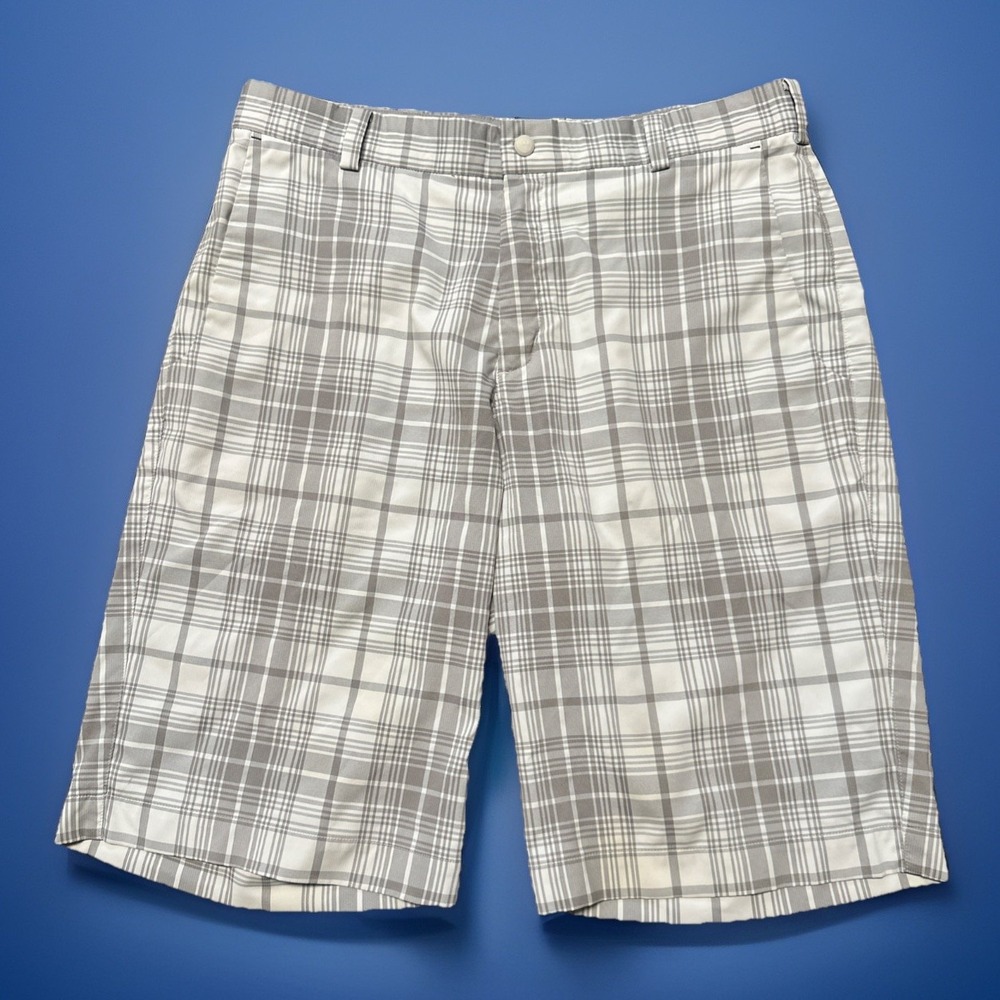 Nike Shorts Mens 32 Gray White‎ Grey Golf Tour Performance Dri Fit Chino Pockets